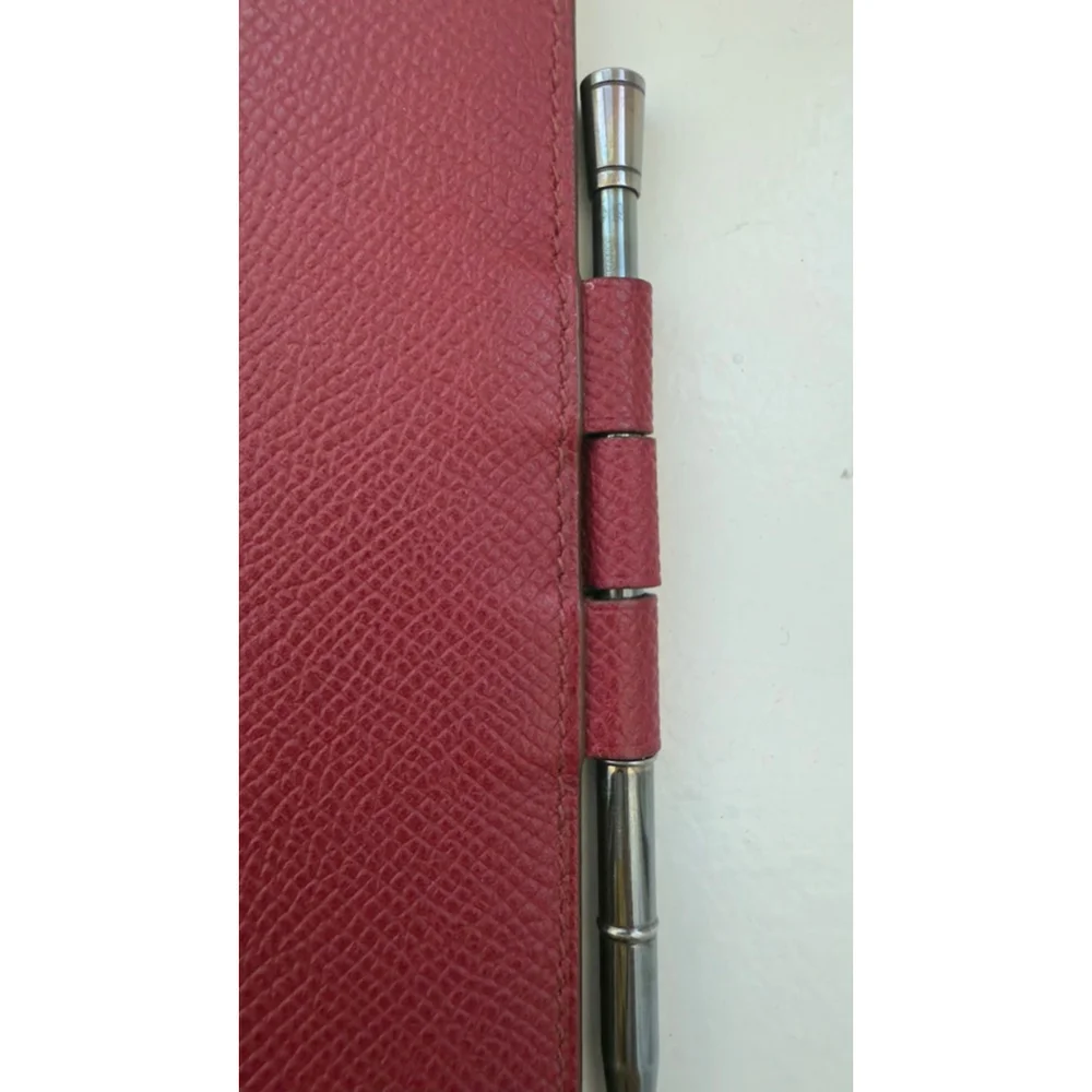 Hermès Hermes Agenda Cover Red Leather with Pen
